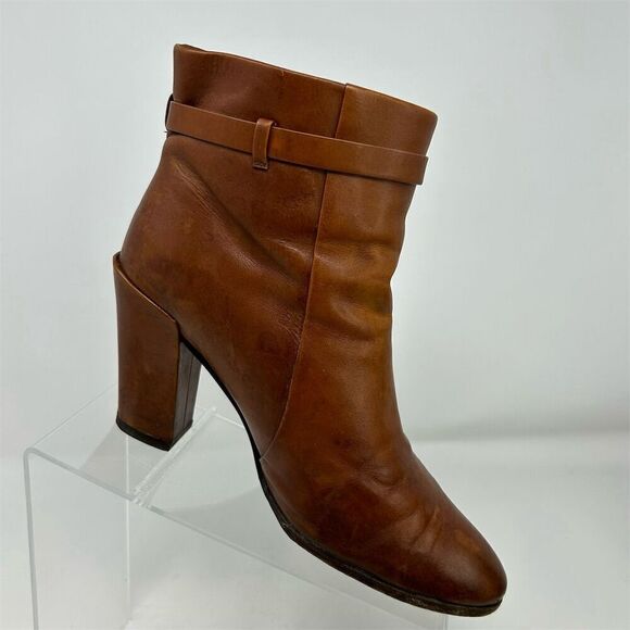 Kate Spade Women's Heeled Ankle Booties Brown Leather Buckle Strap Size 8M - Picture 2 of 16